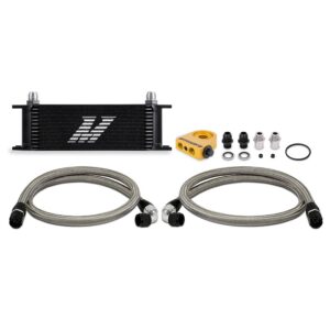 Universal Thermostatic Oil Cooler Kit, 13-Row, Black