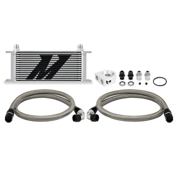 Universal Oil Cooler Kit, 16-Row, Silver