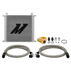 Universal Thermostatic Oil Cooler Kit, 34-Row, Silver