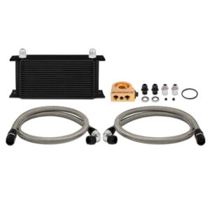 Universal Thermostatic 19 Row Oil Cooler Kit, Black