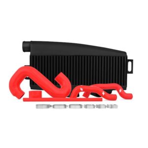 Subaru WRX/STI Perf. Top-Mount Intercooler Kit (black w/ red pipes), 2002-2007
