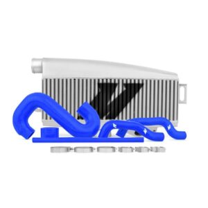 Subaru WRX/STI Perf. Top-Mount Intercooler Kit (silver w/ blue pipe), 2002-2007