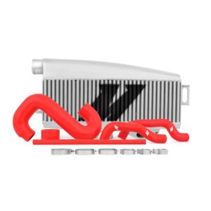 Subaru WRX/STI Perf. Top-Mount Intercooler Kit (silver w/ red pipe), 2002-2007