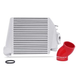 Subaru WRX 2008-2014 Top-Mount Intercooler Silver Cooler, Red Hoses