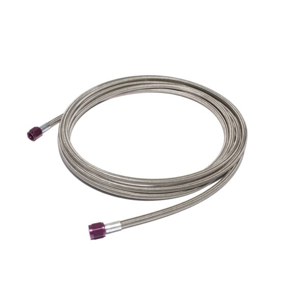 18' (ft) Long -4AN Braided Hose with Purple Ends
