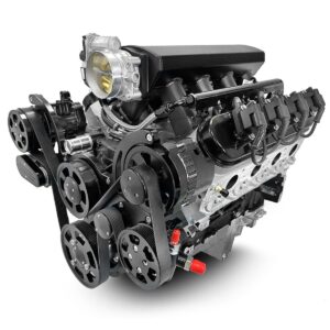 BluePrint Engines GM LS Compatible 376 c.i. Pro Series Engine - BPE Fabbed Aluminum Intake - Deluxe Dressed - Black Pulley Kit - BluePrint Engines Calibrated ECU