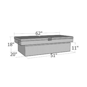 GXTX - RB134GW-BT - Gull Wing Lid Comm. Class Mid Size / Down Size - Long Bed Only - Black Texture Coat