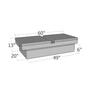 GXTX - RB153GW-BT - Gull Wing Lid Comm. Class Full Size Step Side & Down Size - Shallow Depth- Black Texture Coat