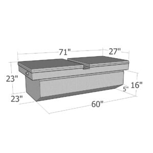 GXTX - RB158GW - Gull Wing Lid Comm. Class Full Size - Xtra Deep / Xtra Wide w/ Slant