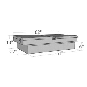 GXTX - RB159GW-BT - Gull Wing Lid Comm. Class Mid Size / Down Size - LB & SB - wide & shallow-Black Texture Coat