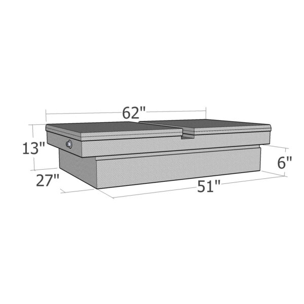 GXTX - RB159GW-BT - Gull Wing Lid Comm. Class Mid Size / Down Size - LB & SB - wide & shallow-Black Texture Coat