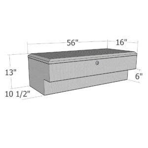 GXTX - RB174-BT - 56inch LoSider Side Rail Box Commerical Class - Black Texture Coat