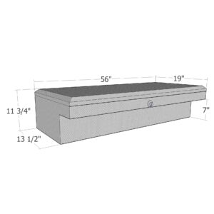 GXTX - RB178-9-BT - 56inch Low Profile LoSider Side Rail Box Comm. Class - Black Texture Coat