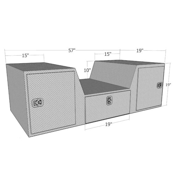 GXTX - RB257D - 57inch inchVinch Shape Goose Neck / Fifth Wheel Tailgate Box,