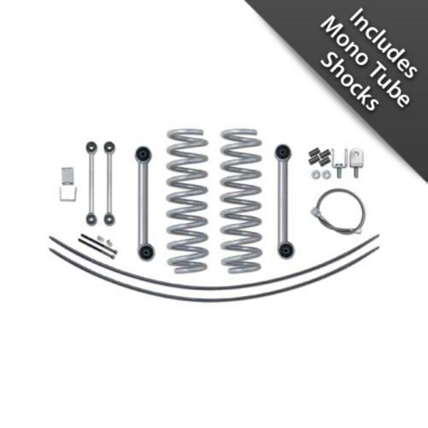 3.5 in. Super-Ride Short Arm Lift Kit w. Rear Add-A-Leafs And Mono Tube Shocks