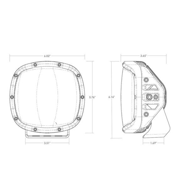 RIGID Adapt XP Extreme Powersports LED Light With 3 Lighting Zones And GPS Module, Kit Includes Amber Covers and Mounting Brackets,Pair