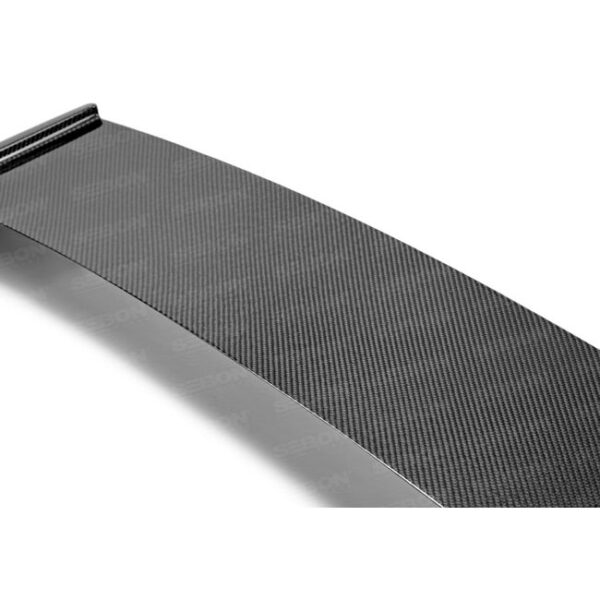 Seibon Carbon, RS0809SBIMP-STI-S, STI-style carbon fiber rear spoiler for 2008-2014 Subaru WRX/STi HB (shaved with no 3rd brake light)