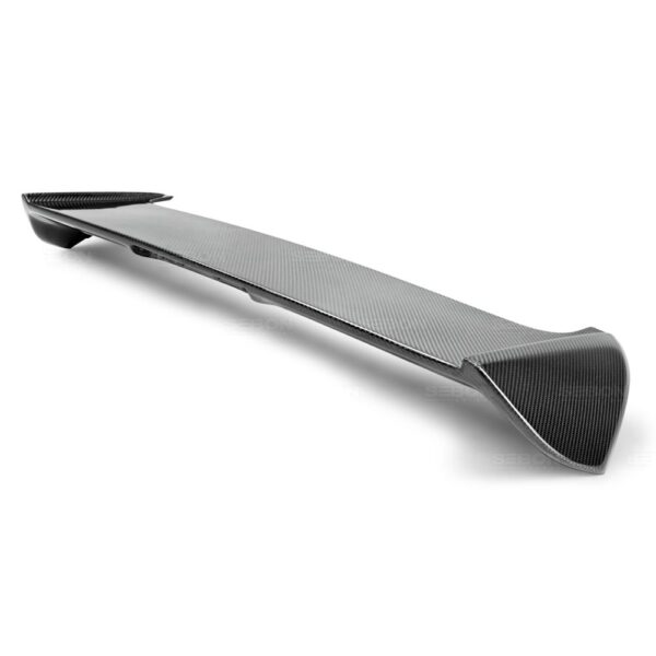 Seibon Carbon, RS0809SBIMP-STI, STI-style carbon fiber rear spoiler for 2008-2014 Subaru WRX/STi HB, with cut-out for factory brake light