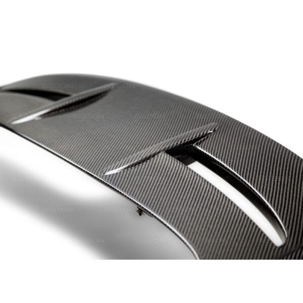 Seibon Carbon, RS14FDFI-ST, ST-style carbon fiber rear spoiler for 2011-2015 Ford Fiesta Hatchback