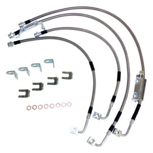 RT Off-Road Stainless Steel Brake Hose Kit for 11-18 Jeep JK Wrangler w/ Up to 6in Lift