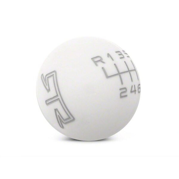 RTR White Shift Knob - Gray Engraving (15-23 GT, EcoBoost, V6)