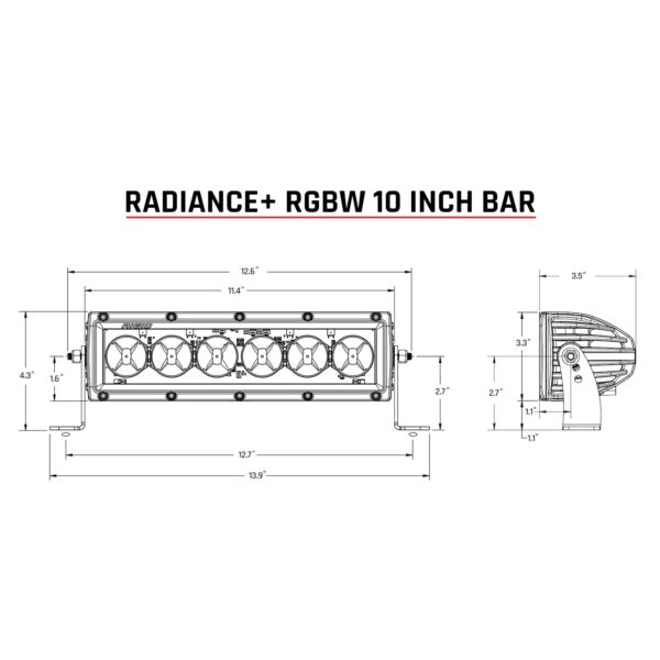 Radiance+ 10 Inch RGBW Light Bar
