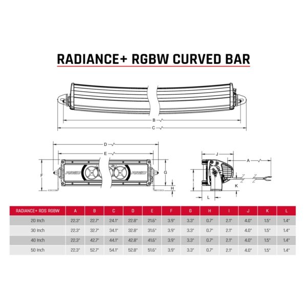 Radiance+ Curved 30 Inch RGBW Light Bar