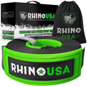 RHINO USA RECOVERY TOW STRAP 3INX30FT (BLACK)