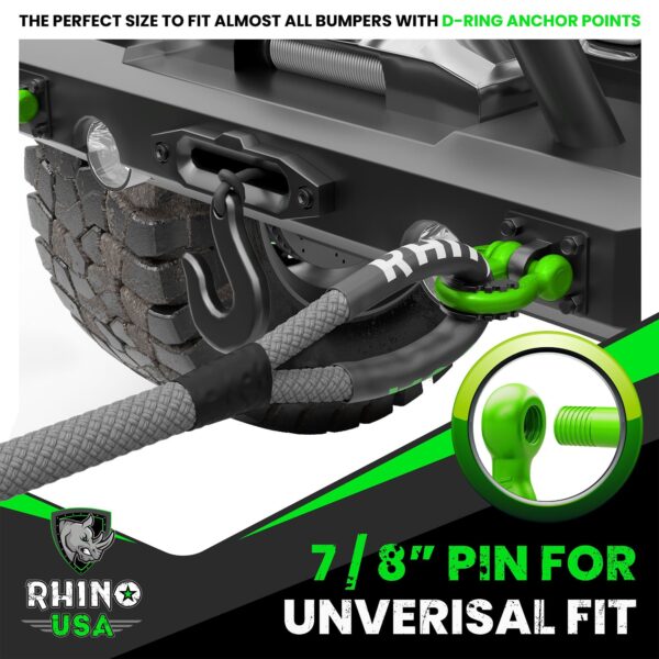 RHINO USA 3/4" D-RING SHACKLE SET, PACK OF 2 (BLACK)