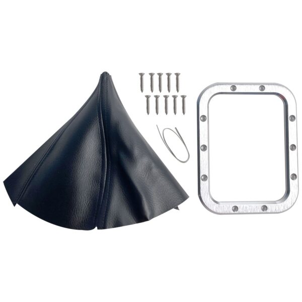 SST Shifter Boot Kit Black Naugahyde Boot with Brushed Aluminum Trim Ring