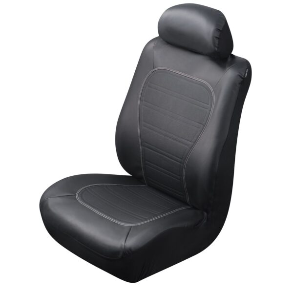 Engineered Leather - Tristan - Universal Fit Bucket Seat Cover Black Each