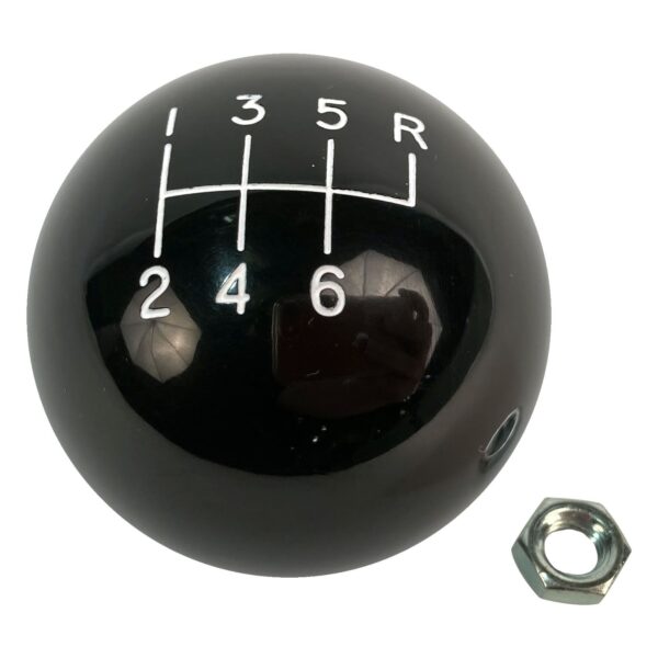 Classic Style Shift Knob: 6 speed: 3/8-16 w/locknut: White