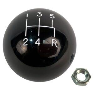 Classic Style Shift Knob: 5 speed: 3/8-16 w/locknut: Black