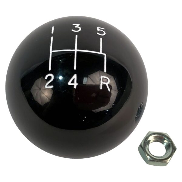 Classic Style Shift Knob: 5 speed: 3/8-16 w/locknut: Black