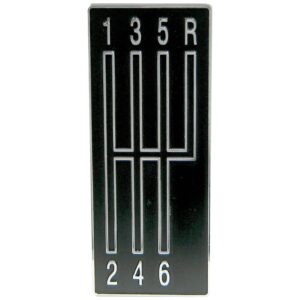 6 Speed Shift Pattern Plate: 1968-69 Camaro: w/console: OE look and quality