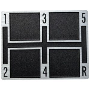 5 Speed Shift Pattern Plate: 1970-71 Camaro: w/console: OE look and quality