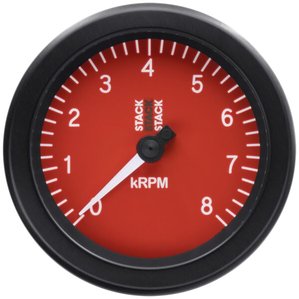 TACHOMETER, SPORT, 88MM, RED, 0-8K RPM