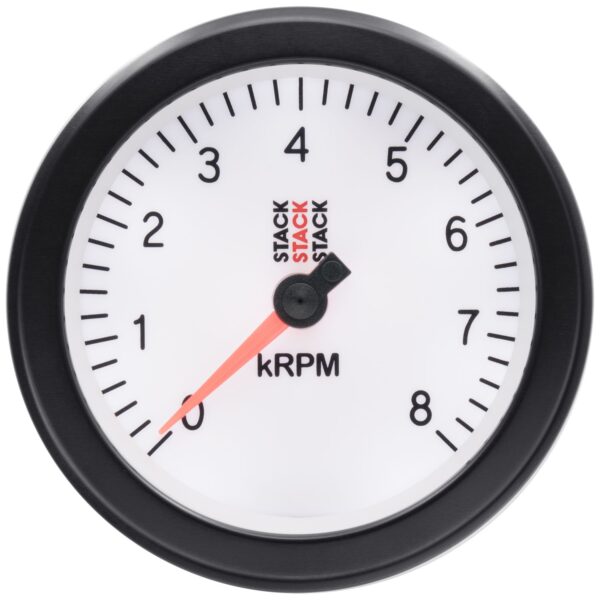 TACHOMETER, SPORT, 88MM, WHITE, 0-8K RPM