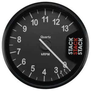 TACHOMETER, CLUBMAN, 80MM, BLACK, 0-3-13K RPM