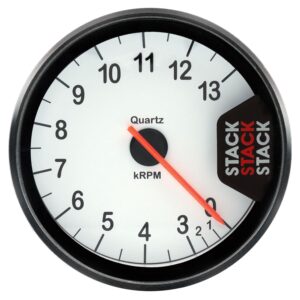 TACHOMETER, CLUBMAN, 80MM, WHITE, 0-3-13K RPM