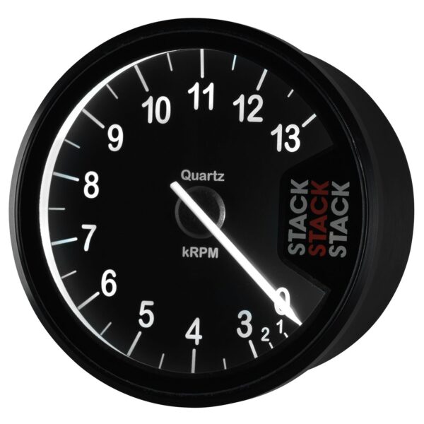 TACHOMETER, CLUBMAN, 80MM, BLACK, 0-3-13K RPM
