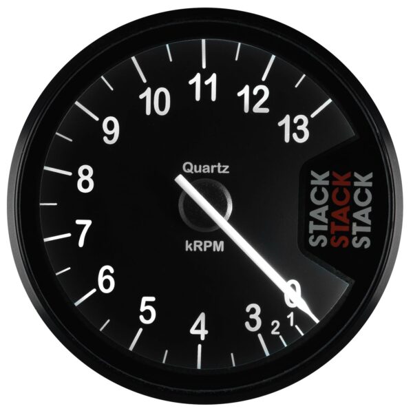 TACHOMETER, CLUBMAN, 80MM, BLACK, 0-3-13K RPM