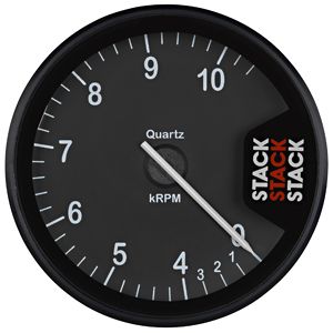 TACHOMETER, CLUBMAN, 80MM, BLACK, 0-4-10.5K RPM