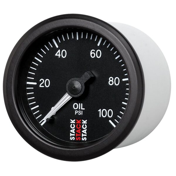 OIL PRESS, MECHANICAL, 52MM, BLACK, 0-100 PSI, 1/8 in. NPTF (M)