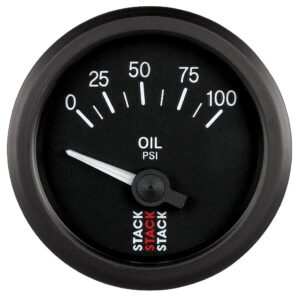 OIL PRESS, ELECTRIC, 52MM, BLK, 0-100 PSI, 1/8 in. NPTF