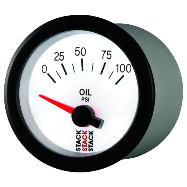 OIL PRESS, ELECTRIC, 52MM, WHT, 0-100 PSI, 1/8 in. NPTF