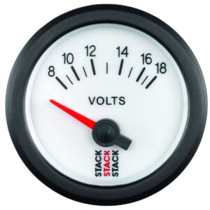 BATTERY VOLTAGE, ELECTRIC, 52MM, WHT, 8-18V