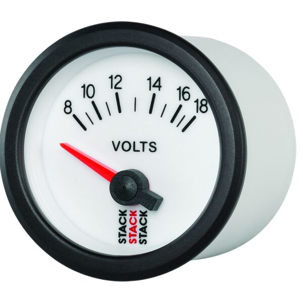 BATTERY VOLTAGE, ELECTRIC, 52MM, WHT, 8-18V
