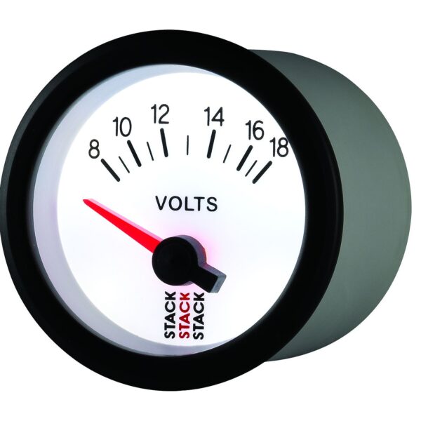 BATTERY VOLTAGE, ELECTRIC, 52MM, WHT, 8-18V