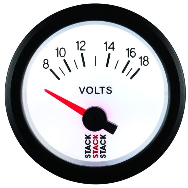 BATTERY VOLTAGE, ELECTRIC, 52MM, WHT, 8-18V